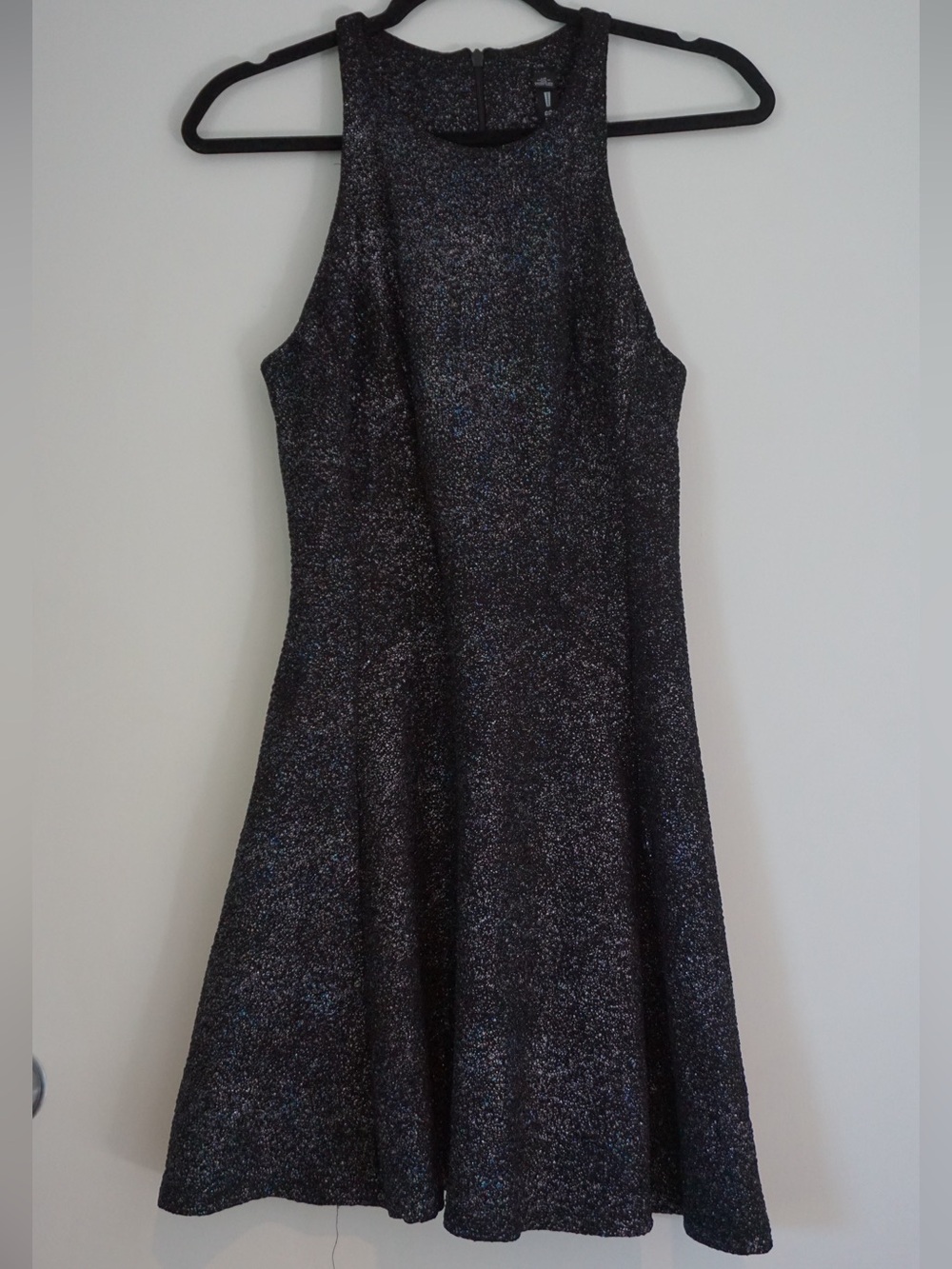 Design Lab Lord & Taylor Metallic Black Midi Dress